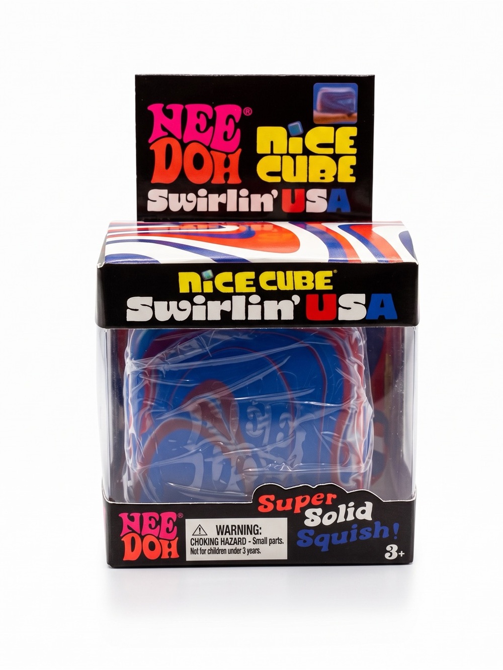 NeeDoh Nice Cube Swirlin’ USA Sensory Fidget Toy – Stress Relief